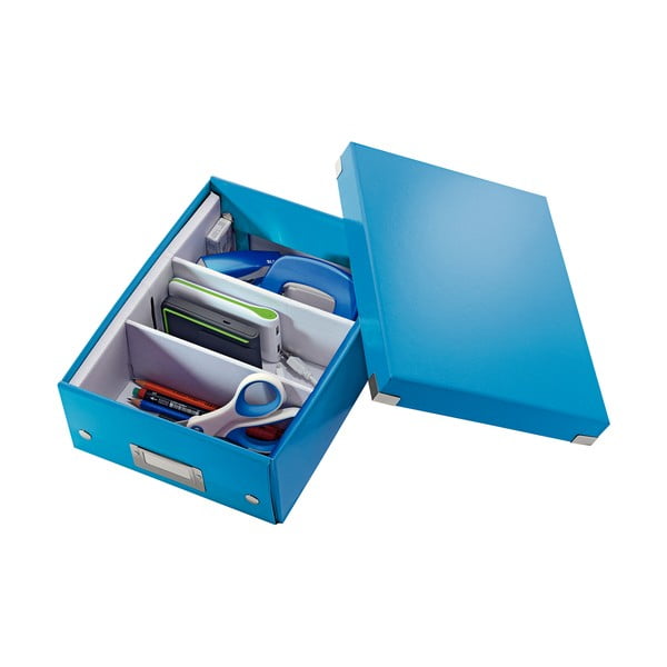 Синя картонена кутия за съхранение с капак Click&Store - Leitz-image-3