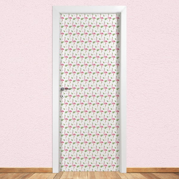 Стикер за врата Фламинго, 80 x 215 cm - LineArtistica