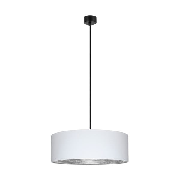 Бяла висяща лампа със сребърни детайли XL, ⌀ 45 cm Tres - Sotto Luce