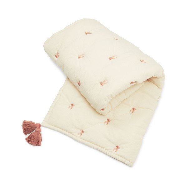 Светложълто/розово олекотено бебешко одеяло от органичен памук 90x120 cm Bows – Cam Cam Copenhagen