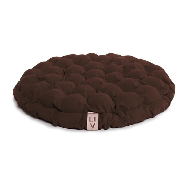 Тъмнокафява възглавница за сядане с масажни топчета , Ø 65 cm Bloom - Linda Vrňáková