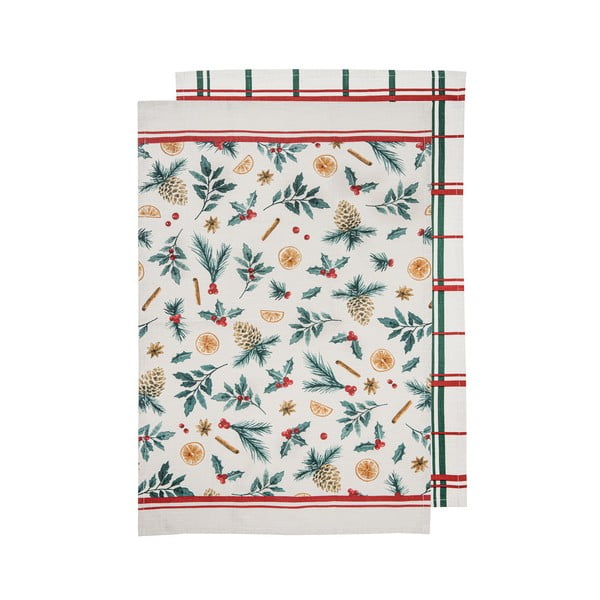 Памучни кърпи в комплект от 2 броя с коледен мотив 45x70 cm Evergreen - Ladelle