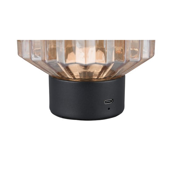 Черна и бежова настолна LED лампа със стъклен абажур (височина 19,5 cm) Lord - Reality-image-4