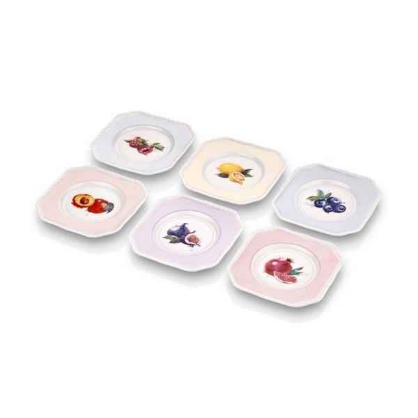 Комплект от 6 чинии от костен порцелан Frutta - The Mia