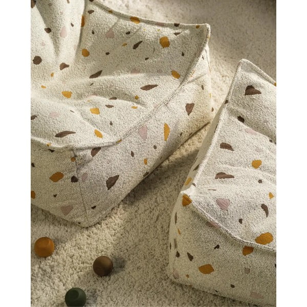 Бял детски пуф от букле и шенил Terrazzo Chair – Wigiwama-image-4