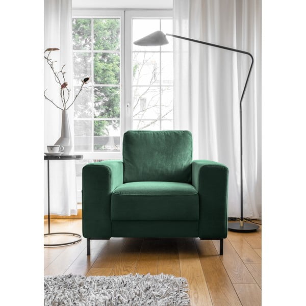 Тъмнозелено кресло от рипсено кадифе Lofty Lilly – Miuform-image-1