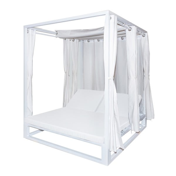 Бяло двуместно градинско легло метално Luana – LDK Garden