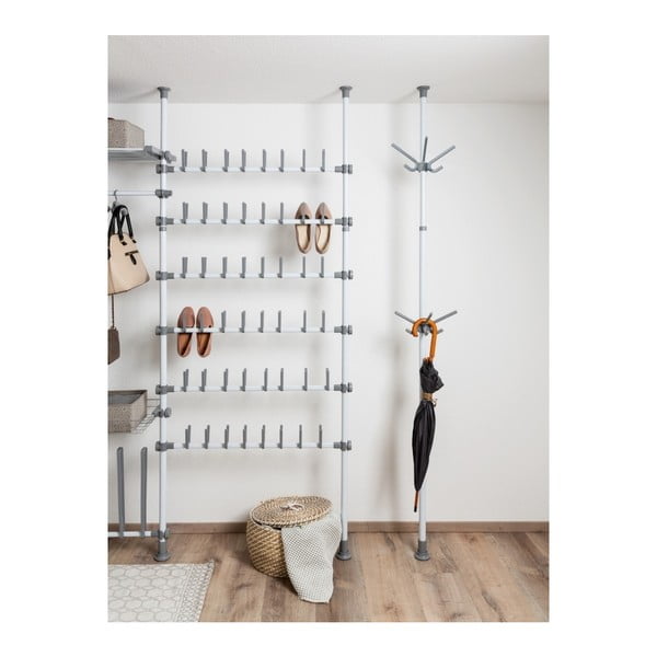 Бял метален телескопичен стелаж за обувки Herkules – Wenko-image-4