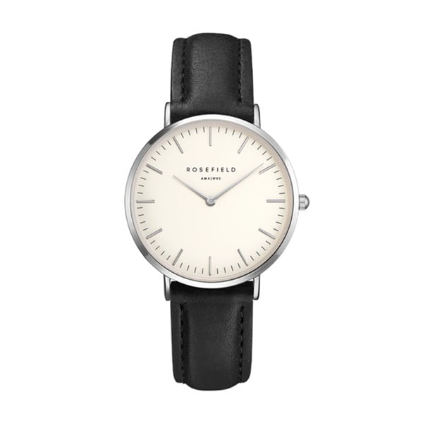 Stříbrno-černé dámské hodinky Rosefield The Tribeca