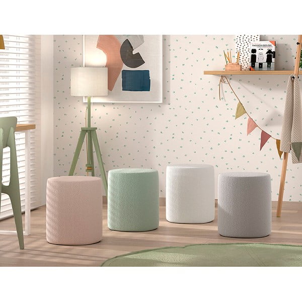 Светлозелен детски пуф от плат букле MOON - Vipack-image-2