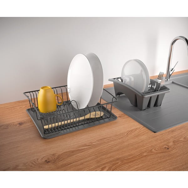 Антрацитно сива тавичка за капки от неръждаема стомана Aquatexplus Lava - Metaltex-image-4