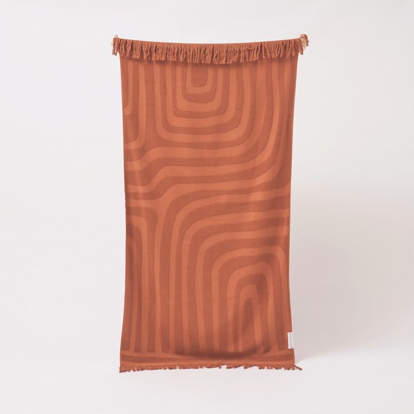 Плажна кърпа от памук в цвят теракота, 160 x 90 cm Luxe - Sunnylife
