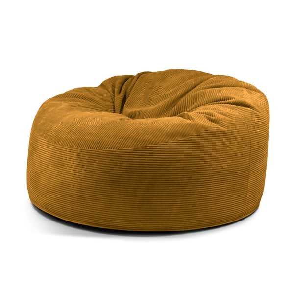 Пуф от рипсено кадифе в цвят горчица Om 135 – SLOWDOWN