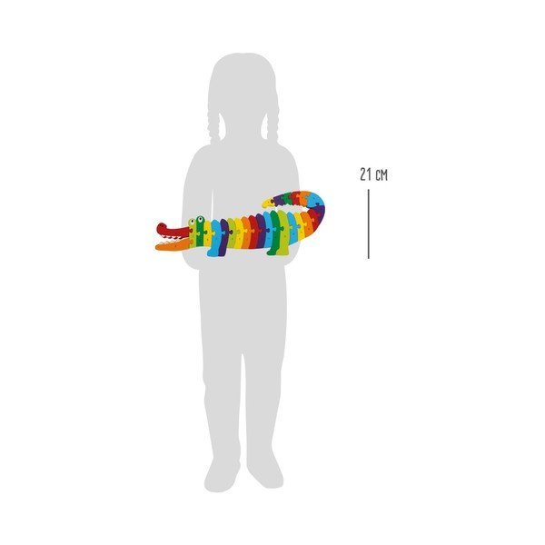 Образователен дървен пъзел Крокодил ABC - Legler-image-1