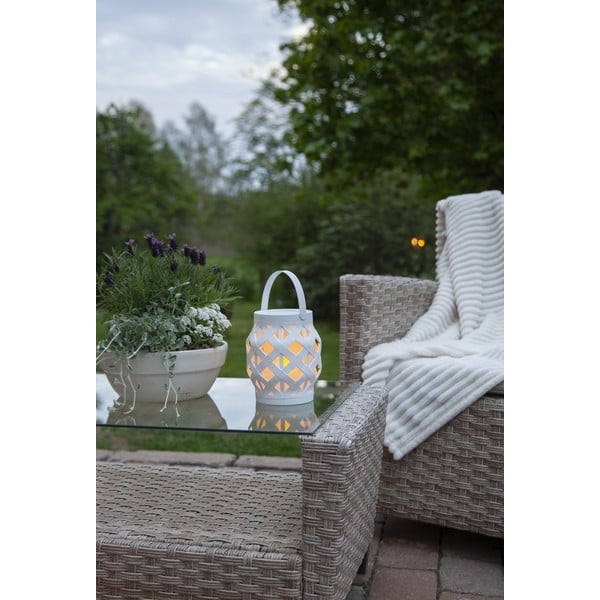 Бял фенер Фенер, височина 16 cm Flame - Star Trading-image-2