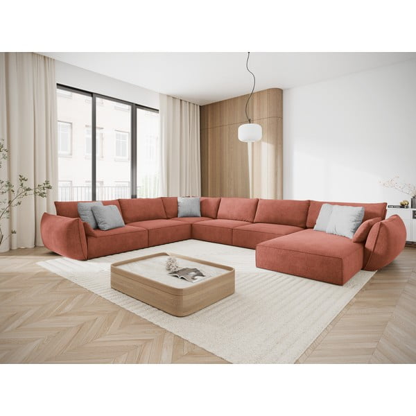 Червен ъглов диван (ляв ъгъл) Vanda - Mazzini Sofas-image-1