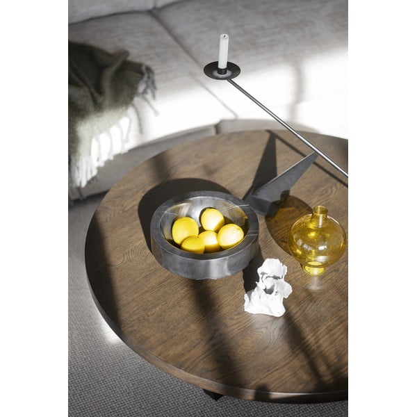 Тъмнокафява кръгла масичка за кафе от декор от дъб  ø 110 cm Boxford – Rowico-image-4