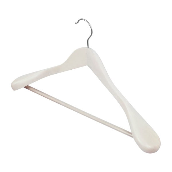 Бяла дървена закачалка за дрехи - Domopak