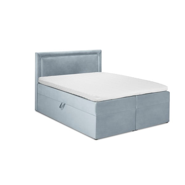 Бледосиньо кадифено двойно легло , 180 x 200 cm Yucca - Mazzini Beds