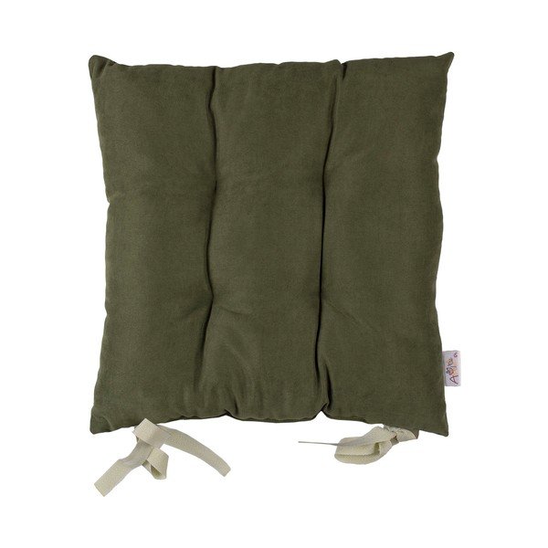 Tmavý khaki podsedák na židli Mike & Co. NEW YORK Honey Chair Pad Plain Collection, 43 x 43 cm