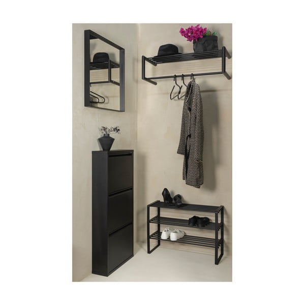 Черна метална стойка за обувки 70x48,5x29 cm Rex – Spinder Design-image-3