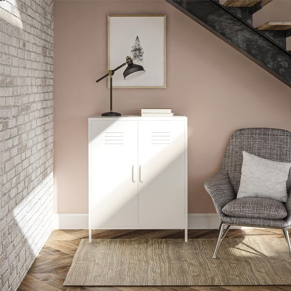 Бяло метално шкафче 40x102x80 cm Mission District – Støraa-image-2