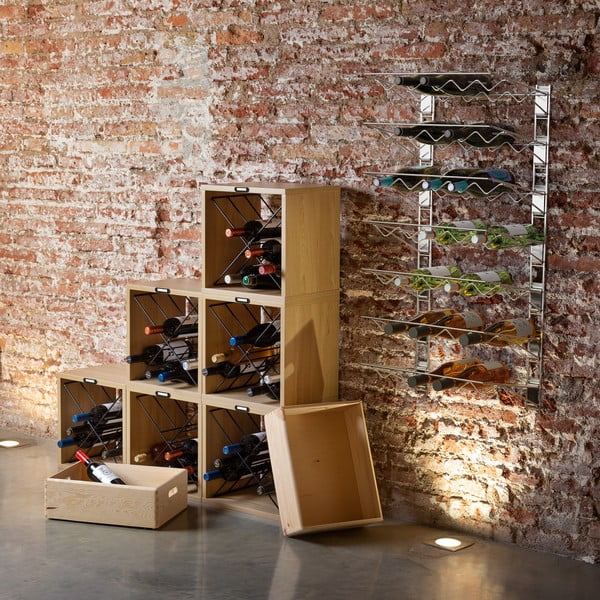 Стелаж за вино от декор от ясен естествен брой бутилки 12 36,5x36x29 cm Macon – Compactor-image-1