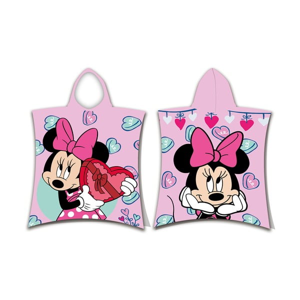 Розово детско пончо от хавлиена материя Minnie - Jerry Fabrics