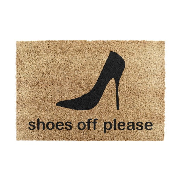 Изтривалка от кокосови влакна 40x60 cm Shoes Off Please – Artsy Doormats