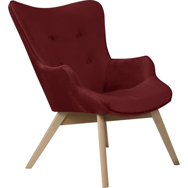 Червено кадифено кресло Niko – Ropez