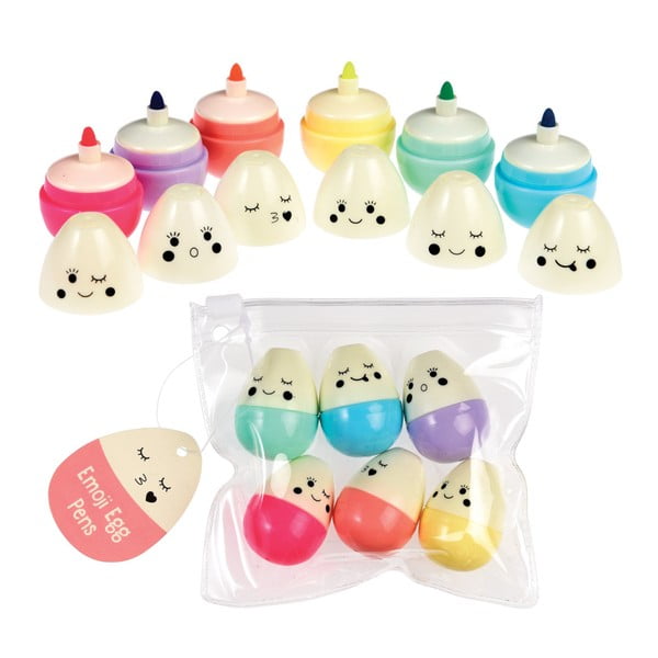 Комплект от 6 маркера за яйца с емотикони - Rex London-image-2