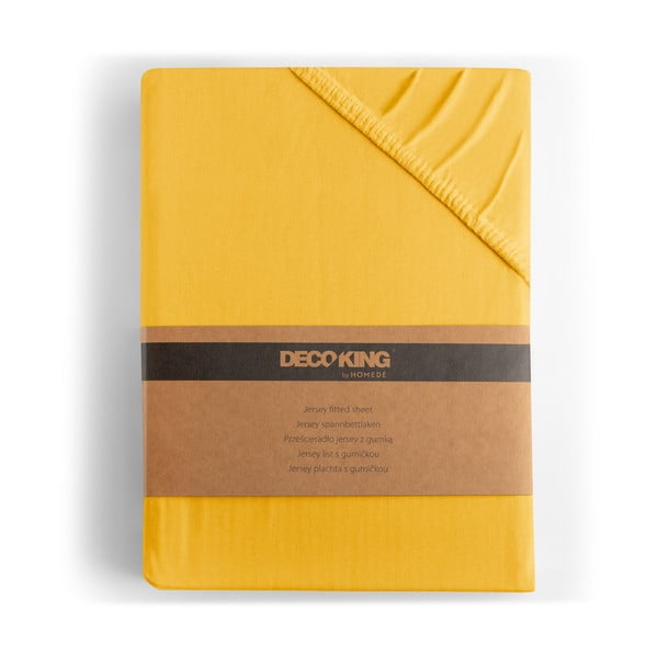 Жълт еластичен чаршаф от джърси 220x200 cm Amber – Restilo-image-4