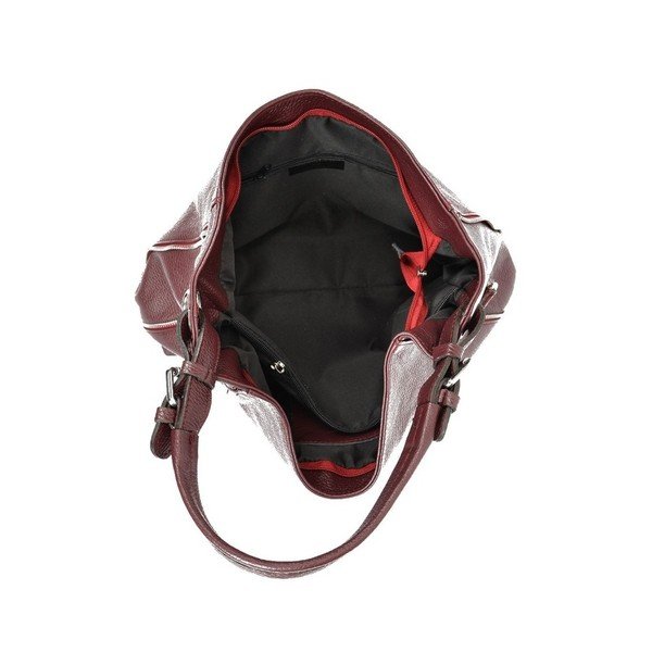 Виненочервена кожена чанта Mangotti Cassie - Mangotti Bags-image-2