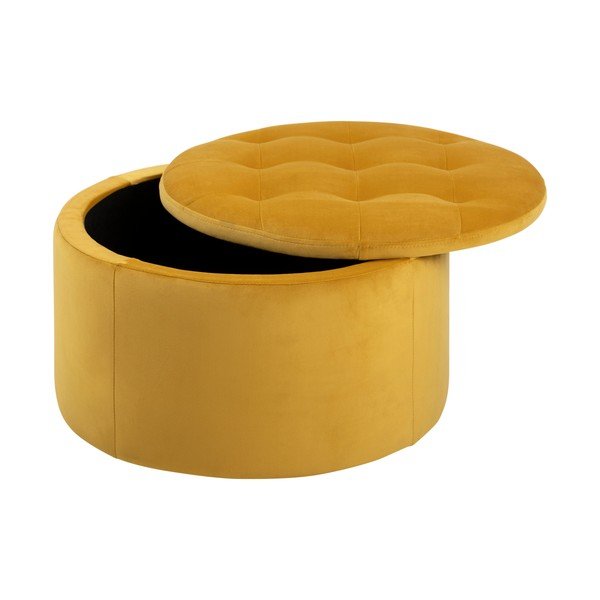 Žlutý sametový puf Actona Retina, ⌀ 60 cm-image-4