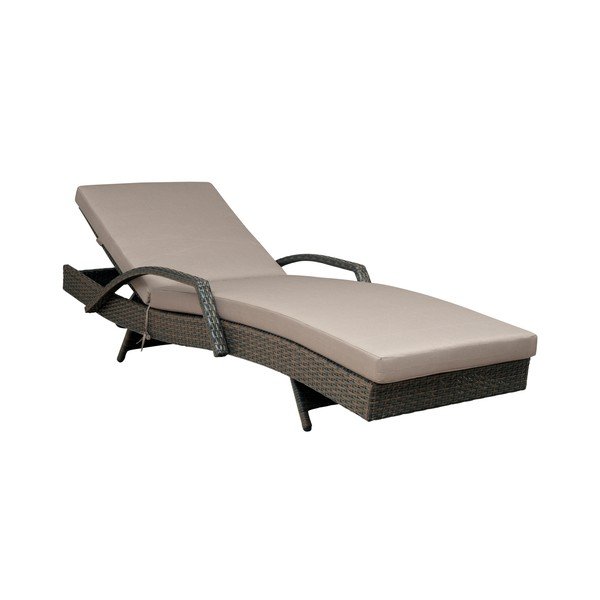 Градински шезлонг от ратан в кафяво и бежово Redondo – Unique Furniture