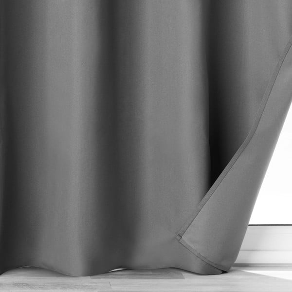 Антрацитна затъмняваща завеса от микрофибър 140x260 cm Obscure – douceur d'intérieur-image-2