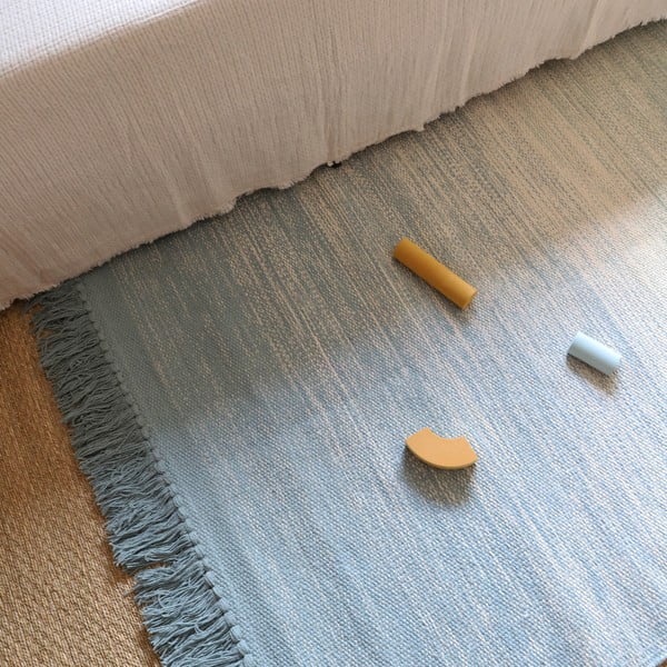 Зелено-син килим, който може да се мие, 100x150 cm Kirthy - Nattiot-image-1