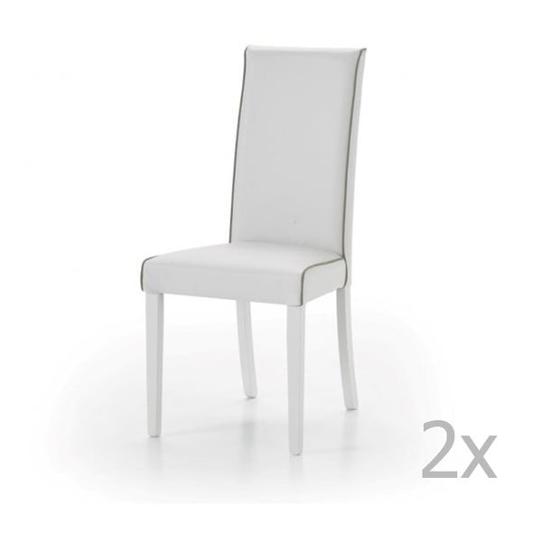 Sada 2 bílých dřevěných židlí Castagnetti Ecco