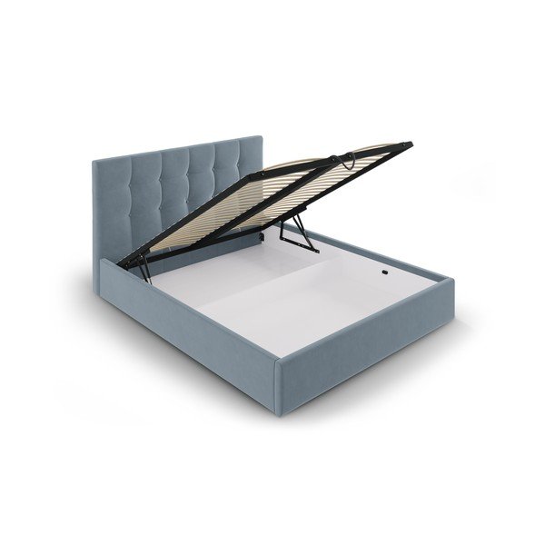 Светлосиньо кадифено двойно легло , 180 x 200 cm Nerin - Mazzini Beds-image-3