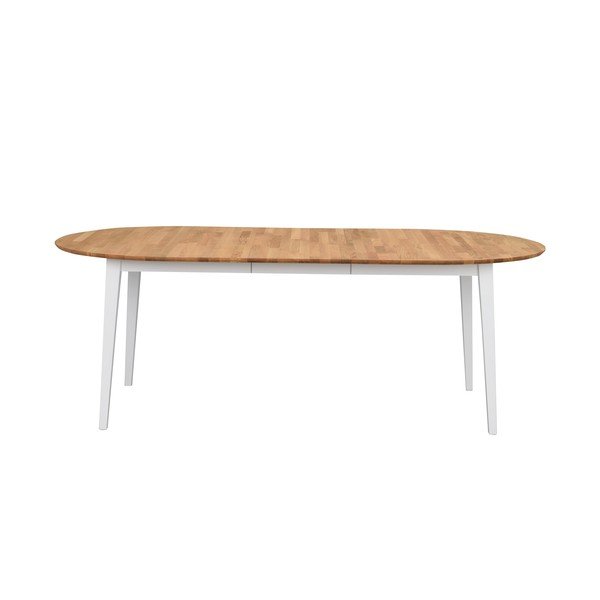 Овална дъбова сгъваема маса за хранене с бели крака , 170 x 105 cm Filippa - Rowico-image-3