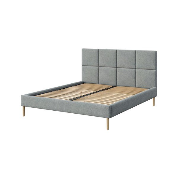 Сиво двойно тапицирано легло с включена подматрачна рамка 160x200 cm Alano – MESONICA-image-3