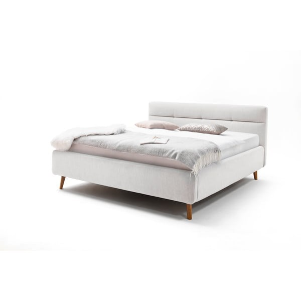 Светлосиво двойно легло с решетка и място за съхранение , 160 x 200 cm Lotte - Meise Möbel