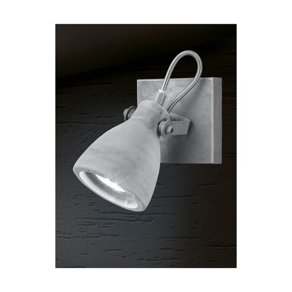Сива стенна лампа , дължина 10 cm - Trio Concrete-image-1