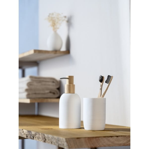 Бяла чаша за четки за зъби от полиресин Altavalle – Wenko-image-1