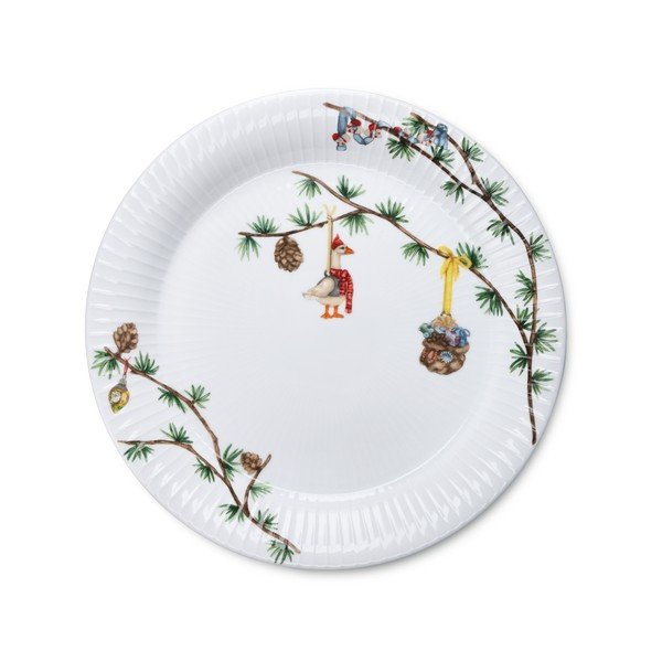 Бяла порцеланова чиния с коледен мотив ø 27 cm Hammershøi Christmas – Kähler Design