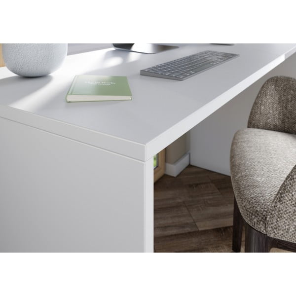 Работна маса с бял плот за маса 60x140 cm Hasselt – Germania-image-2
