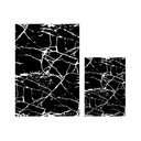 Бели/черни килими за баня в комплект 2 бр. 60x100 cm Cracks – Mila Home