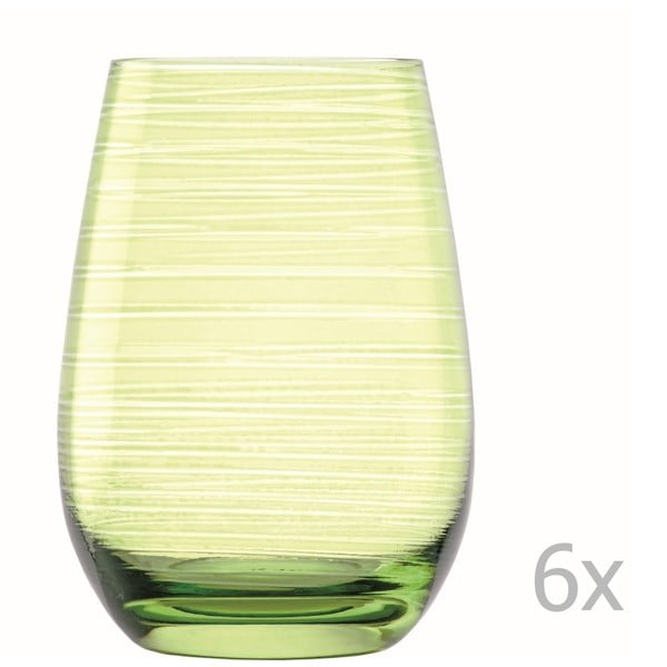 Sada 6 zelených sklenic Stölzle Lausitz Twister, 465 ml