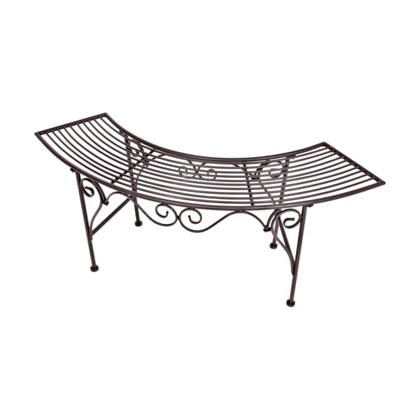 Черно-тъмнокафява метална градинска пейка Fuego – Garden Pleasure-image-2