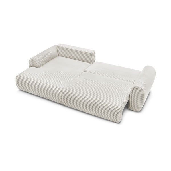 Кремав разтегателен ъглов диван от рипсено кадифе (ляв ъгъл) Lucien – Bobochic Paris-image-4